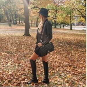 Stuart Weitzman 5050 Nappa Leather Over the Knee Riding Boot 5 Black